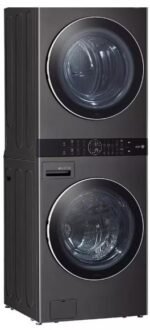 LG WashTower™ 4,5 pi3 Laveuse et 7,4 pi3 Séchoir électrique - Acier noir WKEX200HBA – Image 3