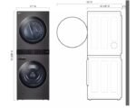 LG WashTower™ 4,5 pi3 Laveuse et 7,4 pi3 Séchoir électrique - Acier noir WKEX200HBA – Image 4