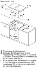 Table induction aspirante 80 cm sans cadre PVQ811H26E – Image 4
