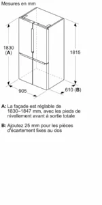 Série 4 Réfrigérateur multi-portes congélateur en bas 183 x 90.5 cm Acier brossé noir anti-traces, Total No Frost – Image 3