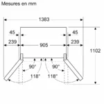 Série 4 Réfrigérateur multi-portes congélateur en bas 183 x 90.5 cm Acier brossé anti-traces, Total No Frost KFN96VPEA – Image 9