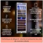 Klarstein Cave a Vin Encastrable, Caves à Vin de Conservation de 433L, Porte en Verre, Cave a Vins à Double Zone, Bar Int/Ext, Frigo Vin Bizone, Cave a Vin de Vieillissement, Cave à Vin 165 Bouteilles – Image 3