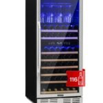 Klarstein Cave a Vin Encastrable, Caves à Vin de Conservation de 306L, Porte en Verre, Cave a Vins à Double Zone, Bar Int/Ext, Frigo Vin Bizone, Cave a Vin de Vieillissement, Cave à Vin 116 Bouteilles