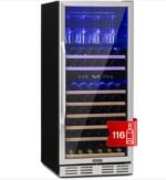 Klarstein Cave a Vin Encastrable, Caves à Vin de Conservation de 306L, Porte en Verre, Cave a Vins à Double Zone, Bar Int/Ext, Frigo Vin Bizone, Cave a Vin de Vieillissement, Cave à Vin 116 Bouteilles