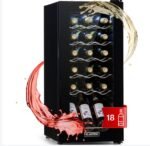 Klarstein Cave a Vin sur Pieds, Caves à Vin de 50L avec une Porte en Verre, Cave a Vins à Zone Unique, Bar Intérieur/Extérieur, Frigo vin, Cave a Vin de Vieillissement, Petite Cave à Vin 18 Bouteilles