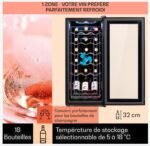 Klarstein Cave a Vin sur Pieds, Caves à Vin de 50L avec une Porte en Verre, Cave a Vins à Zone Unique, Bar Intérieur/Extérieur, Frigo vin, Cave a Vin de Vieillissement, Petite Cave à Vin 18 Bouteilles – Image 4