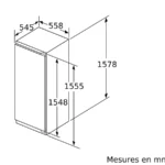 Série 6 Réfrigérateur intégrable avec compartiment congélation 157.8 x 55.8 cm charnières pantographes – Image 13