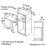 Micro-ondes intégrable 59 x 38 cm Inox – Image 8