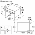 Four combine micro-ondes avec hot air 60 x 45 cm Inox CMA585GS1 – Image 11