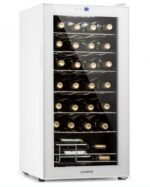 Klarstein Cave a Vin, Caves à Vin de Conservation de 74L, Porte en Verre, Cave a Vins à Zone Unique, Bar Int/Ext, Frigo Vin, Armoire a Vin, Cave a Vin de Vieillissement, Cave à Vin 28 Bouteilles