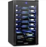 Klarstein Cave a Vin, Caves à Vin de Conservation de 93L, Porte en Verre, Cave a Vins à Zone Unique, Bar Int/Ext, Frigo Vin, Cave a Vin de Vieillissement, Cave à Vin 36 Bouteilles, Noir