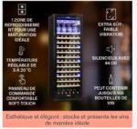 Klarstein Cave a Vin Encastrable, Caves à Vin de 433L avec une Porte en Verre, Cave a Vins à Zone Unique, Bar Intérieur/Extérieur, Frigo Vin, Cave a Vin de Vieillissement, Cave à Vin 165 Bouteilles – Image 3