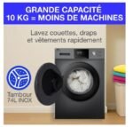 Lave-linge à chargement frontal, pose libre, 10 kg, 1400 tr/min, classe A – Image 6