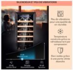 Klarstein Cave a Vin, Réfrigérateur à Vin avec Porte en Verre, Cave à Vin de Vieillissement, Zone Unique, Prosecco, Bière, Ecran Tactile, Réfrigérateur Bar, Frigo, Protection UV, 5-18°C, 31 Bouteilles – Image 5