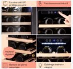 Klarstein Cave a Vin, Réfrigérateur à Vin avec Porte en Verre, Cave à Vin de Vieillissement, Zone Unique, Prosecco, Bière, Ecran Tactile, Réfrigérateur Bar, Frigo, Protection UV, 5-18°C, 31 Bouteilles – Image 6