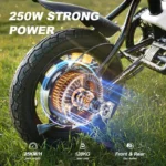 AVDLEU - Vélo Electrique Pliable 14" - Moteur 250W - Vitesse 25km/h - Batterie 36V 6.4Ah - Autonomie 15-25km (Mode ASSIST) - Blanc – Image 2