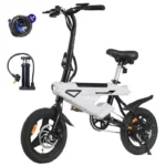 AVDLEU - Vélo Electrique Pliable 14" - Moteur 250W - Vitesse 25km/h - Batterie 36V 6.4Ah - Autonomie 15-25km (Mode ASSIST) - Blanc