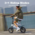 AVDLEU - Vélo Electrique Pliable 14" - Moteur 250W - Vitesse 25km/h - Batterie 36V 6.4Ah - Autonomie 15-25km (Mode ASSIST) - Blanc – Image 5