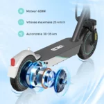 RCB R19 Trottinette électrique Adulte Pliable 10" APP, 400W, 35KM,Batterie 36V 10.4 Ah – Image 5