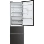 Réfrigérateur combiné - HAIER - 3D 60 Series 5 HTW5618ENPT - Classe E - 360 L - 185 x 59,5 x 66,7 cm - Noir – Image 2