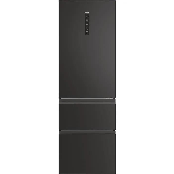 refrigerateur-combine-haier-3d-60-series-5-htw Réfrigérateur combiné - HAIER - 3D 60 Series 5 HTW5618ENPT - Classe E - 360 L - 185 x 59,5 x 66,7 cm - Noir – Image 1