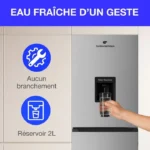 Réfrigérateur congélateur bas CONTINENTAL EDISON - 251L -Total No Frost(Sans givre) - Inox - L 54 cm x H 180 cm – Image 5