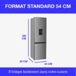Réfrigérateur congélateur bas CONTINENTAL EDISON - 251L -Total No Frost(Sans givre) - Inox - L 54 cm x H 180 cm – Image 7