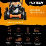 Tondeuse à Gazon Thermique FUXTEC 146 cm³ 46 cm – Poussée, Bac 50L – Modèle FX-RM4646ECO 3,5 CV – Image 3