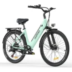 HILLMILES Milecity 1 - Vélo Électrique 26" - Moteur 250W - Batterie Amovible 36V 13Ah - Autonomie 100km - Shimano 7 vitesses, Vert