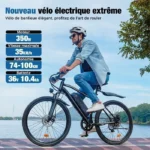 Vélo Électrique VTT EB3-26 Pouces-250W-36V10.4Ah-Vitesse maximale 32 km/h-Autonomie 100Km-5 Vitesses-Batterie Amovible – Image 2