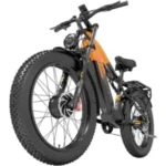 Vélo électrique LANKELEISI MG800 MAX Autonomie 120km Moteur 1000W Batterie 48V20Ah Amortisseur avant 26 pouces VTT Fat bike Orange – Image 4