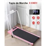 Inclinaison 0-7° - Tapis de course Pliant BIGZZIA, tapis de march silencieux 2.5 HP - 1-8 km/h,Charge max 130kg, Walking Pad Rose – Image 3