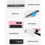 Inclinaison 0-7° - Tapis de course Pliant BIGZZIA, tapis de march silencieux 2.5 HP - 1-8 km/h,Charge max 130kg, Walking Pad Rose – Image 5