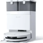 ECOVACS T50 Omni Aspirateur Robot avec Station, Puissance 15000Pa, Brosse latérale et serpillière Extensibles, ZeroTangle 2.0, AIVI 3D 2.0, Lavage à l’eau Chaude 75℃, Ultra-Mince 81 mm, Blanc