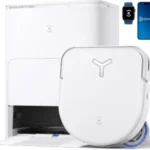 ECOVACS Aspirateur Robot DEEBOT X5 Omni, Robot Aspirateur Laveur avec Station, 12800Pa, ZeroTangle, Nettoyage Humide adaptatif TruEdge, Lavage à l’eau Chaude à 70°C, Levage des Patins de 15mm, Blanc