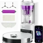 Eureka E20 Plus Robot Aspirateur de 8000 Pa avec Station de Vidange Automatique sans Sac, Robot Aspirateur Laveur Anti Enchevêtrement, Évitement d’obstacles 3D, Autonomie de 180 Minutes, DuoDetect AI