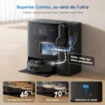ECOVACS T30S Combo Complete Robot Aspirateur Laveur avec Station Tout-en-Un, Brosse ZeroTangle, Aspiration 11000 Pa, Auto-Levage et Nettoyage de Serpillière à 70℃, Nettoyage Adaptatif des Bords, Noir – Image 3