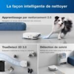 ECOVACS Aspirateur Robot DEEBOT X5 Omni, Robot Aspirateur Laveur avec Station, 12800Pa, ZeroTangle, Nettoyage Humide adaptatif TruEdge, Lavage à l’eau Chaude à 70°C, Levage des Patins de 15mm, Blanc – Image 6