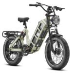 Vélo électrique Juliet noir/vert, moteur 1000 W, batterie 48 V 60 Ah, pneus 20 x 4 pouces, freins hydrauliques Shimano 7 vitesses, usage urbain et tout-terrain.