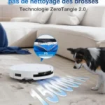 ECOVACS T50 Omni Aspirateur Robot avec Station, Puissance 15000Pa, Brosse latérale et serpillière Extensibles, ZeroTangle 2.0, AIVI 3D 2.0, Lavage à l’eau Chaude 75℃, Ultra-Mince 81 mm, Blanc – Image 4