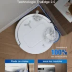 ECOVACS T50 Omni Aspirateur Robot avec Station, Puissance 15000Pa, Brosse latérale et serpillière Extensibles, ZeroTangle 2.0, AIVI 3D 2.0, Lavage à l’eau Chaude 75℃, Ultra-Mince 81 mm, Blanc – Image 3