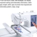 Machine à coudre automatique Machine à broder électrique 158 motifs intégrés avec zone de broderie de 10,2 x 23,9 cm et écran tactile LCD, 210 lettres intégrées et 30 bordures de motifs, couture – Image 5