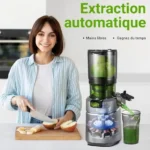 AMZCHEF Extracteur de jus Sans Préparation, Extracteur Jus Lent 135mm 1,8 L, Slow Juicer 250W sans BPA, Gris – Image 2