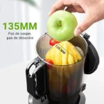 AMZCHEF Extracteur de jus Sans Préparation, Extracteur Jus Lent 135mm 1,8 L, Slow Juicer 250W sans BPA, Gris – Image 6