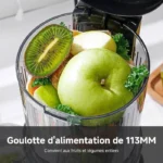 AMZCHEF Extracteur de Jus de Fruits et Légumes 113mm - Machine a Jus de Fruit Extracteur Entiers - Slow Juicer - Argent – Image 6