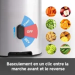 AMZCHEF Extracteur de Jus de Fruits et Légumes 113mm - Machine a Jus de Fruit Extracteur Entiers - Slow Juicer - Argent – Image 3