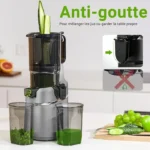 AMZCHEF Extracteur de Jus Puissant pour Fruits Entiers Goulotte Large 135mm Pression à Froid 250W Capacité 1.8L Gris – Image 4