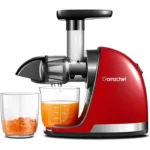 AMZCHEF Extracteur de Jus de Fruits et Légumes Extracteur Jus Lent Presse-agrumes sans BPA Rendement en jus de 99 % Rouge