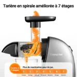AMZCHEF- Gris - Extracteur de Jus de Fruits et Légumes - Presses-agrumes à Froid sans BPA – Image 4