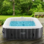 AREBOS Spa Gonflable | pour l'intérieur et l'extérieur | pour 6 Personnes | 185x185cm | 130 Jets de Massage | 910 litres – Image 4